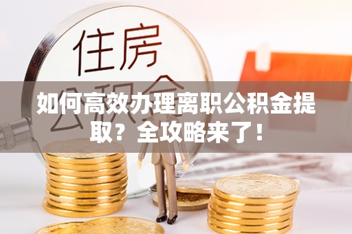 简阳如何高效办理离职公积金提取？全攻略来了！